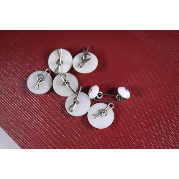 Vintage lot of 6 removable uniform buttons with metal shanks clips + cufflink / - Picture 7 of 7